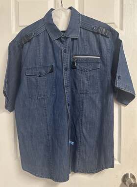 Royal Prestige Original Men’s Blue Denim Button Down Shirt Size 2XL EUC
